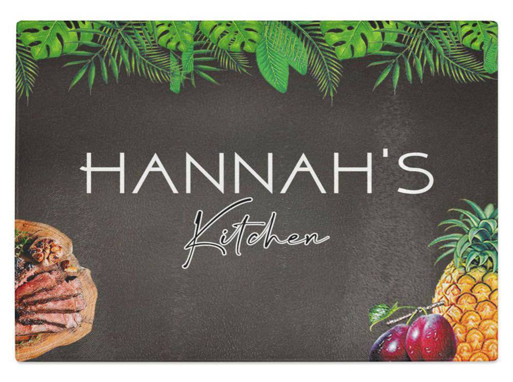 Personalised Any Name Kitchen Glass Chopping Board Item Gift 8