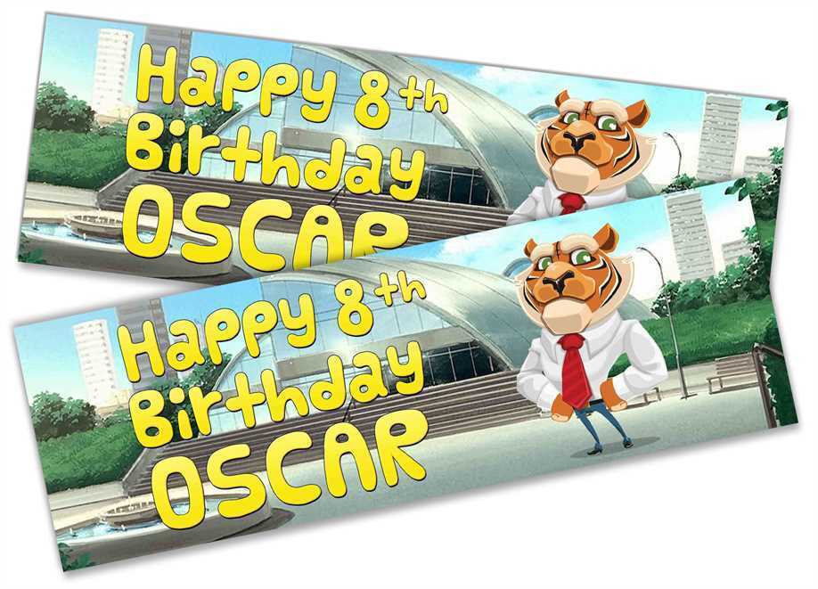 Personalised Birthday Banners Generic Design Children Kids Party Decoration 166