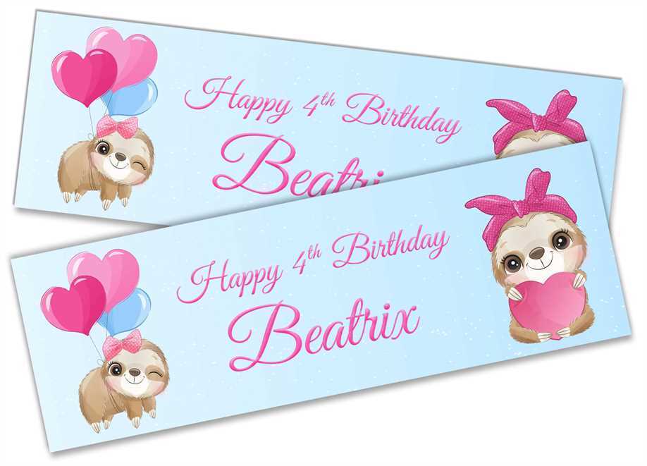 Personalised Birthday Banners Generic Design Children Kids Party Decoration 181