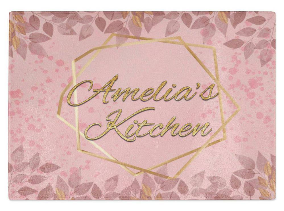 Personalised Any Name Kitchen Glass Chopping Board Item Gift 8