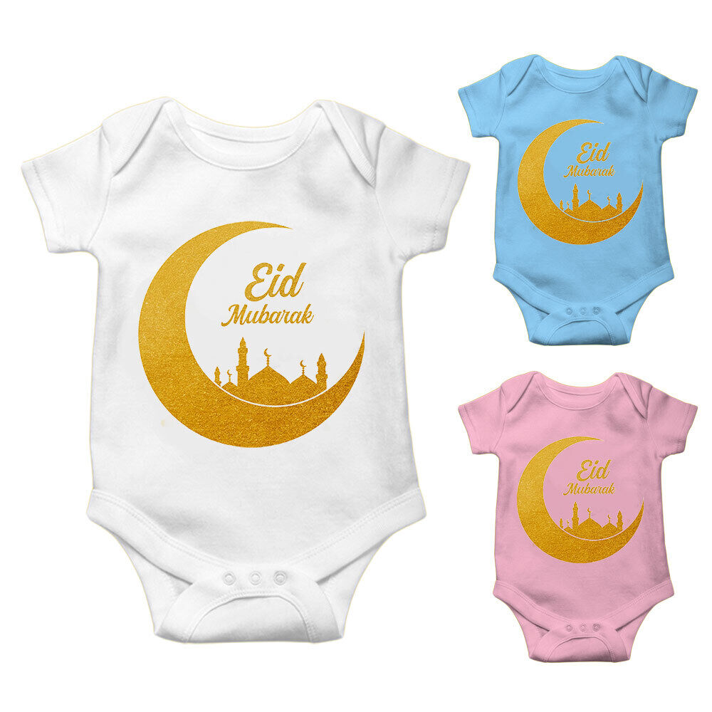 Personalised Eid Baby Vest Baby grow Little baby body suit 13