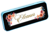 Personalised Any Name Floral Pencil Case Tin Children School Kids Stationary 20