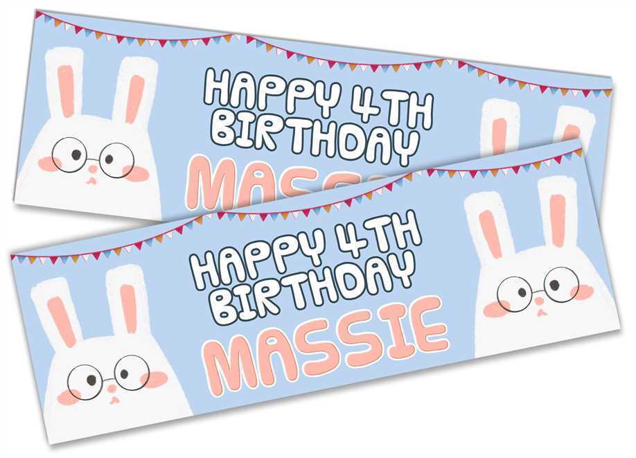 Personalised Birthday Banners Generic Design Children Kids Party Decoration 45