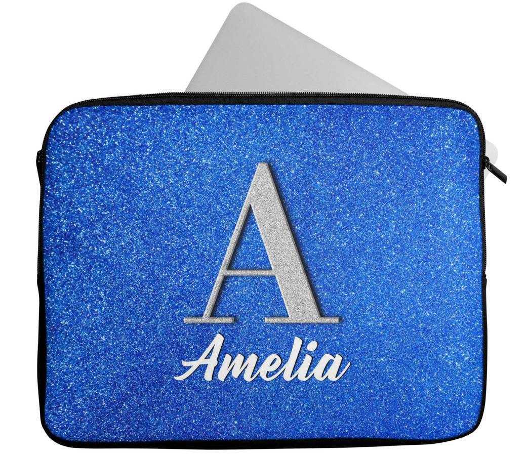 Personalised Any Name Glitter Design Laptop Case Sleeve Tablet Bag 68