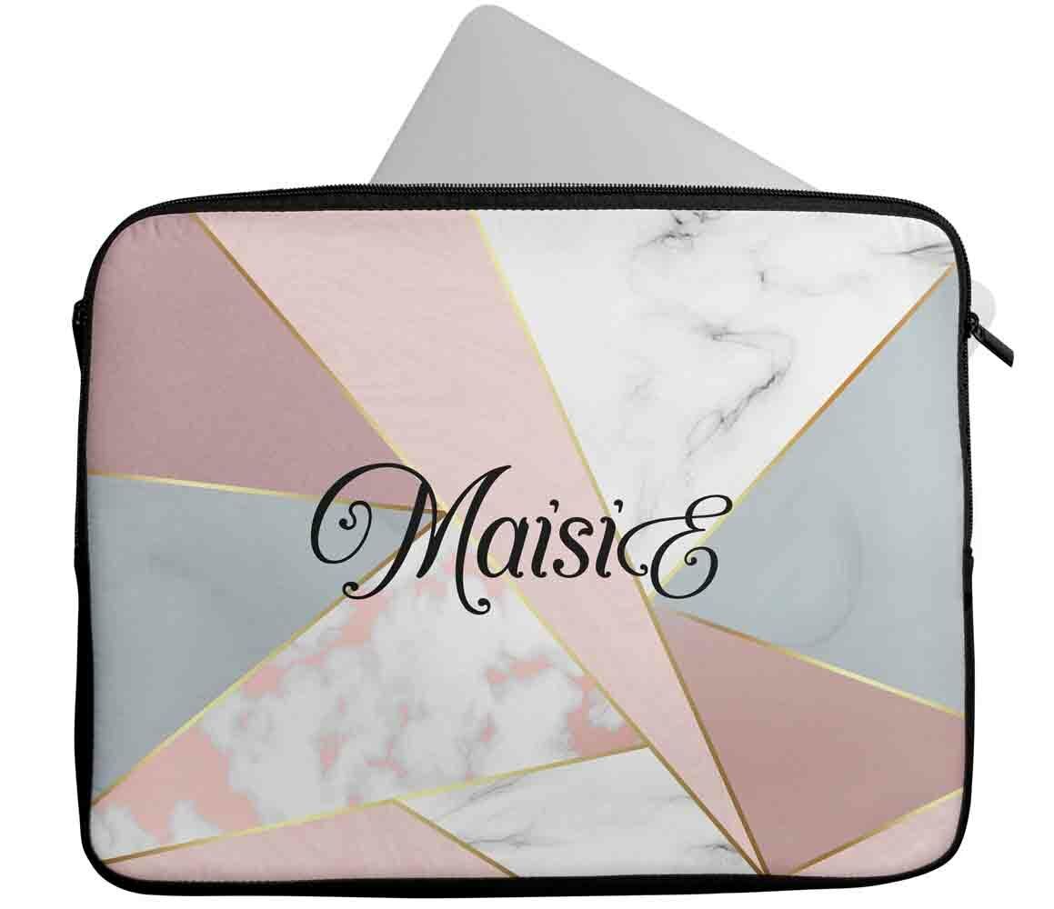 Personalised Any Name Marble Design Laptop Case Sleeve Tablet Bag 127