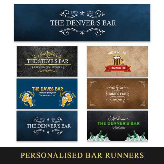 Personalised Any Text Beer Mat Label Bar Runner Ideal Home Pub Cafe Occasion 24