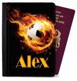 Personalised Football kids Passport Cover Holder Any Name Holiday Accessory 27