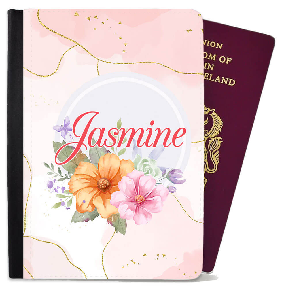 Personalised Floral Children Passport Cover Holder Any Name Holiday Accessory 23