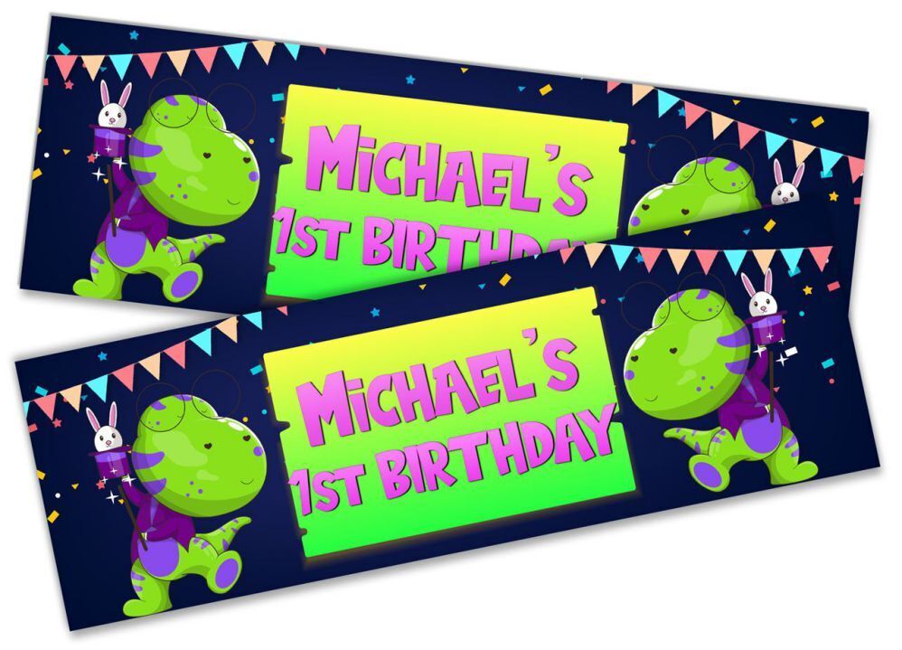 Personalised Birthday Banners Generic Design Children Kids Party Decoration 117