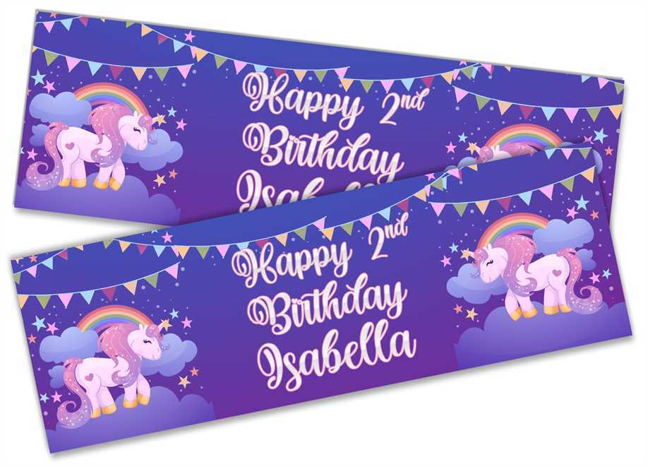 Personalised Birthday Banners Generic Design Children Kids Party Decoration 161