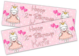 Personalised Birthday Banners Doll Design Children Kids Party Decoration 110