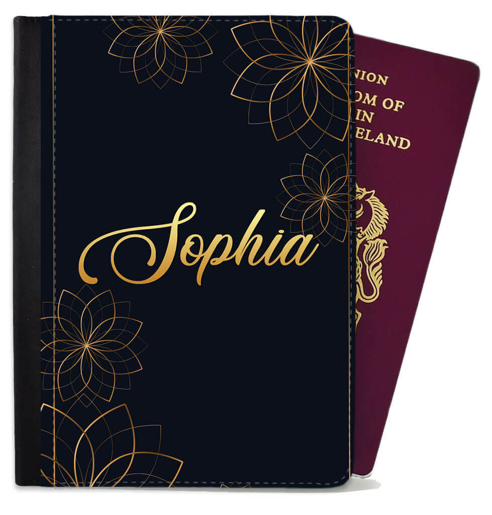 Personalised Floral Children Passport Cover Holder Any Name Holiday Accessory 17