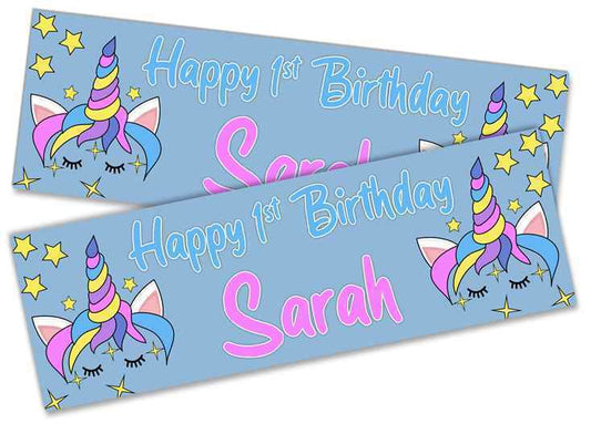 Personalised Birthday Banners Generic Design Children Kids Party Decoration 227