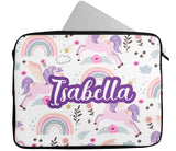 Personalised Any Name Unicorn Design Laptop Case Sleeve Tablet Bag 50