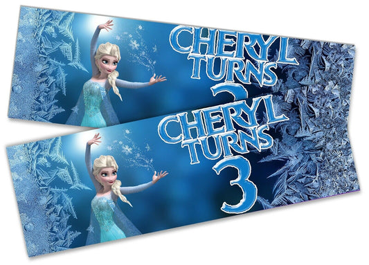 x2 Personalised Birthday Banner Frozen Children Kids Party Decoration Poster 10