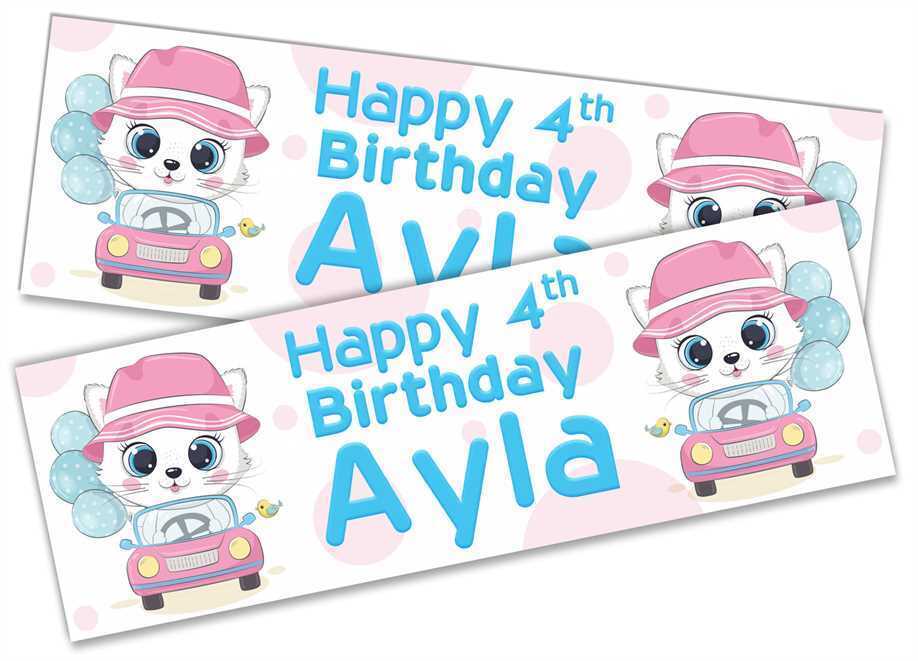 Personalised Birthday Banners Generic Design Children Kids Party Decoration 181