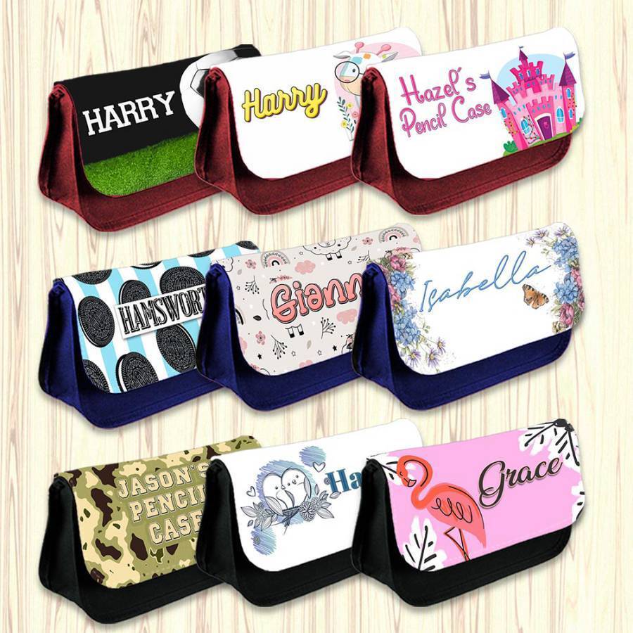 Personalised Pencil Case Generic Girls Boys Stationary Kids School Bag 25