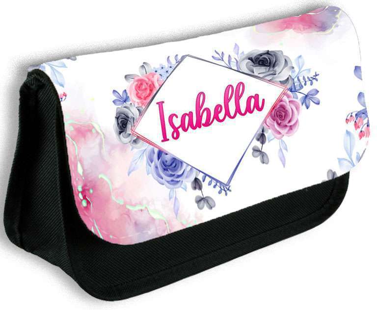 Personalised Pencil Case Marble Girls Boys Stationary Kids School Bag 4