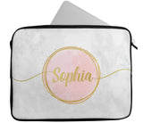 Personalised Any Name Circle Laptop Case Sleeve Tablet Bag Chromebook Gift