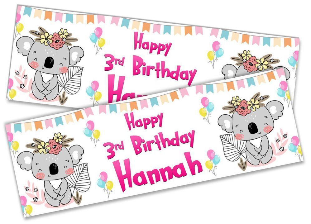 Personalised Birthday Banners Generic Design Children Kids Party Decoration 119