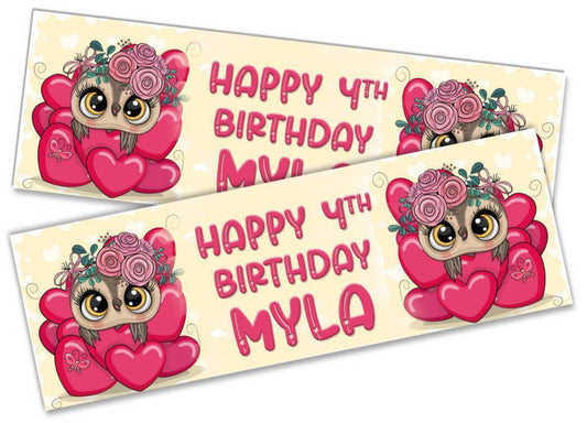 Personalised Birthday Banners Generic Design Children Kids Party Decoration 196
