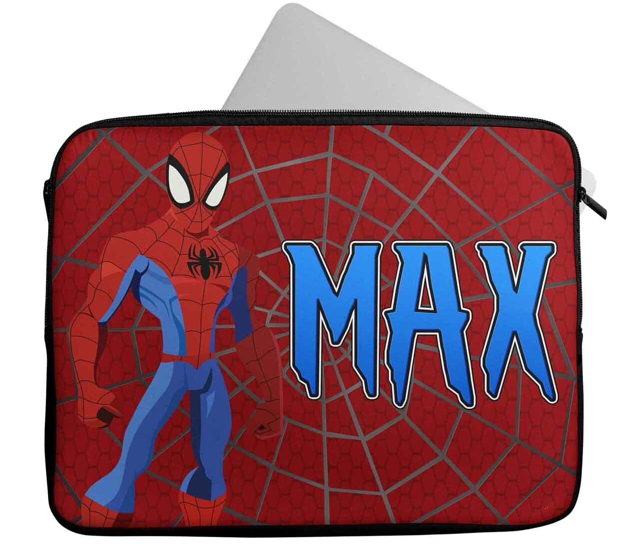 Personalised Any Name Spiderman Design Laptop Case Sleeve Tablet Bag 131