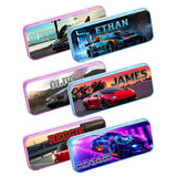 Personalised Any Name Car Pencil Case Tin Children School Kids Stationary 3