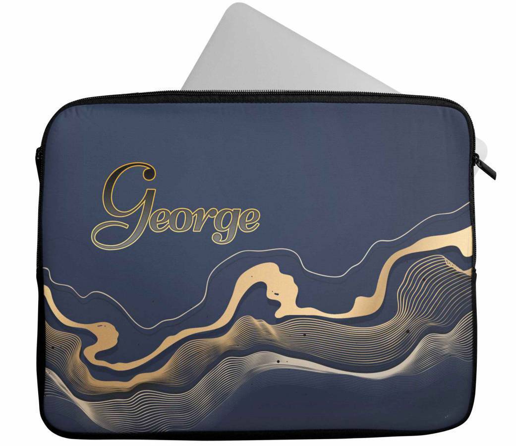 Personalised Any Name Marble Design Laptop Case Sleeve Tablet Bag 70
