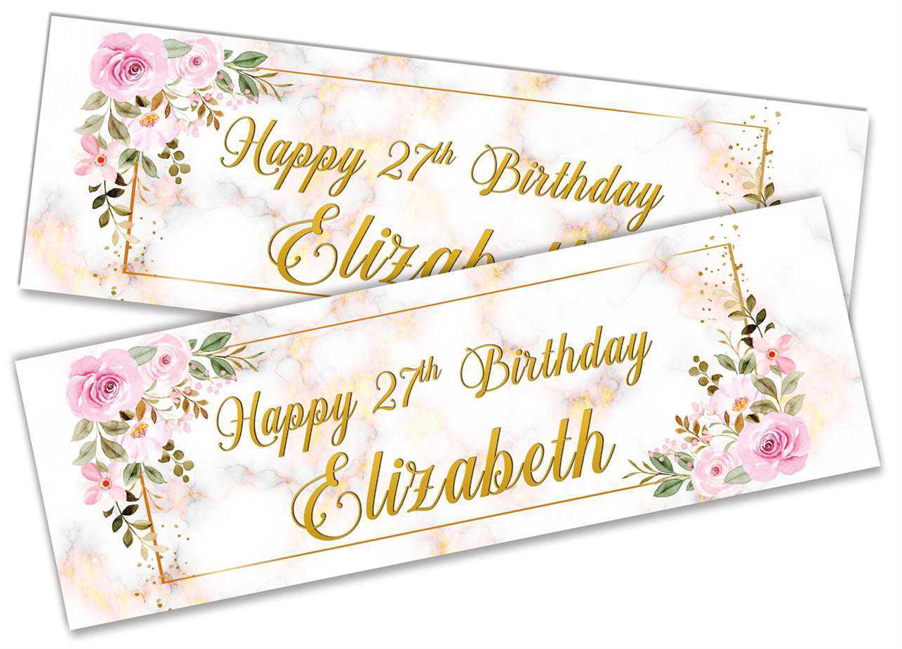 Personalised Birthday Banners Floral Design Kids adult Party Decoration 101