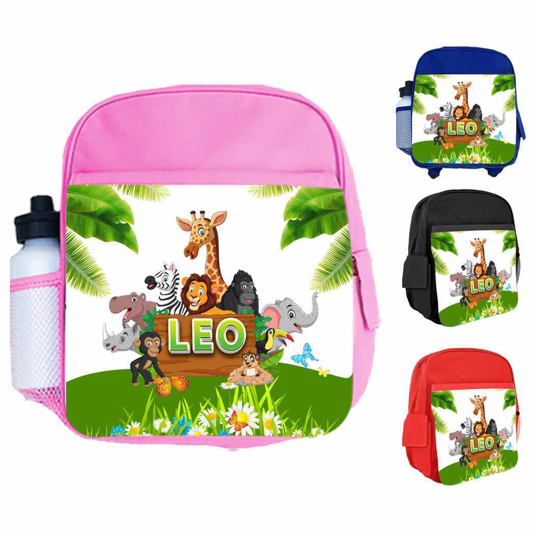 Personalised Kids Backpack Any Name Animal Design Boys Girls kid School Bag 37