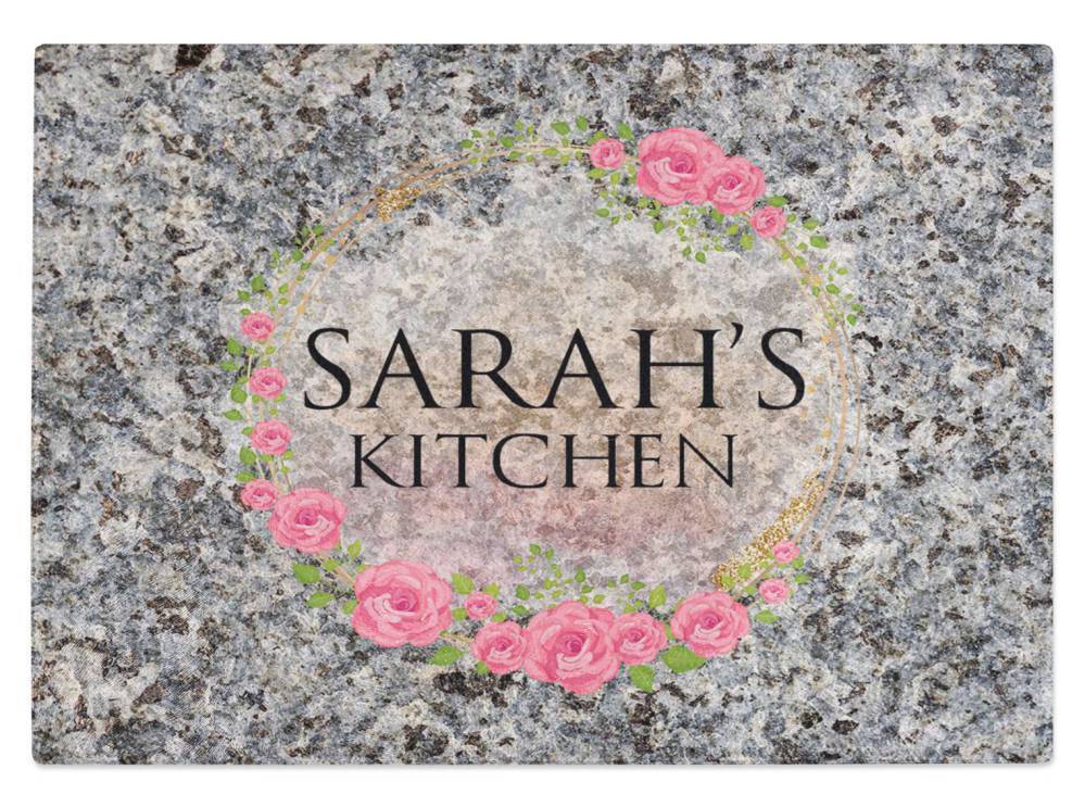 Personalised Any Name Kitchen Glass Chopping Board Item Gift 14