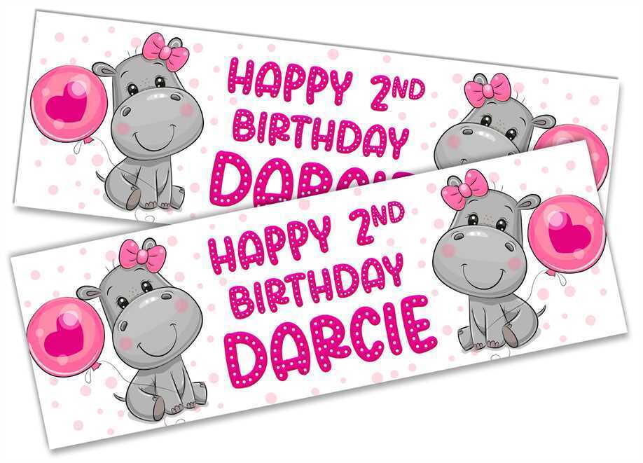 Personalised Birthday Banners Generic Design Children Kids Party Decoration 186