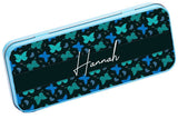 Personalised Any Name Butterfly Pencil Case Tin Children School Kid Stationary 9