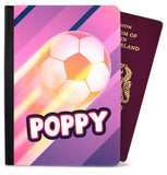 Personalised Football kids Passport Cover Holder Any Name Holiday Accessory 13