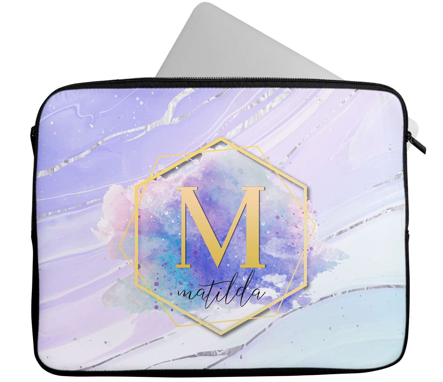 Personalised Any Name Marble Design Laptop Case Sleeve Tablet Bag 34