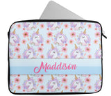 Personalised Any Name Unicorn Design Laptop Case Sleeve Tablet Bag 50