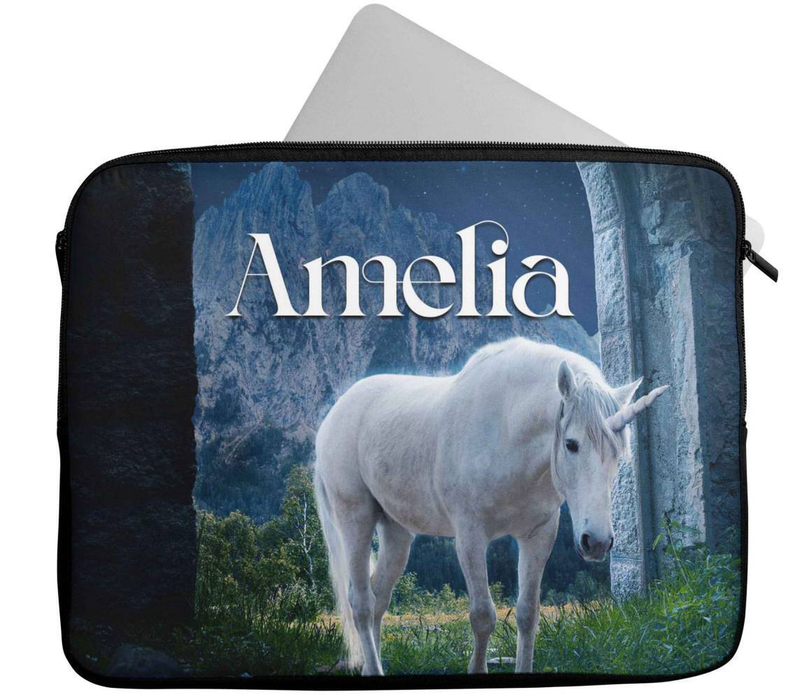 Personalised Any Name Unicorn Design Laptop Case Sleeve Tablet Bag 80