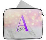 Personalised Any Name Marble Design Laptop Case Sleeve Tablet Bag 111