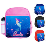 Personalised Kids Backpack Any Name Mermaid Design Boys Girls kid School Bag 25