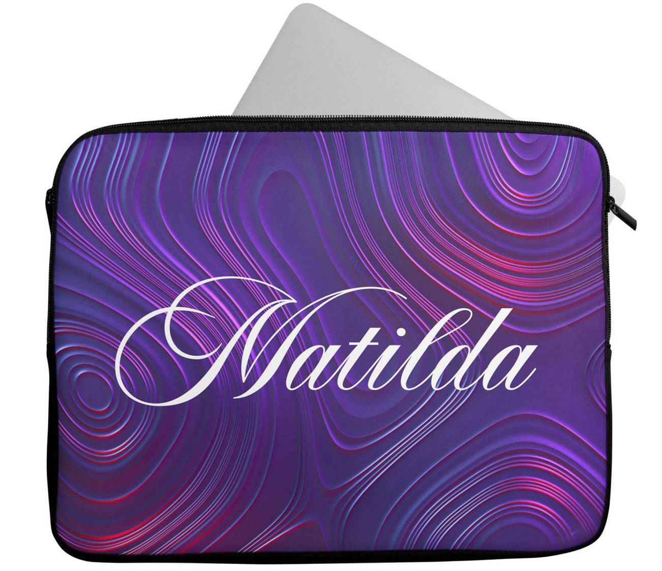 Personalised Any Name Marble Design Laptop Case Sleeve Tablet Bag 41