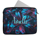 Personalised Any Name Floral Design Laptop Case Sleeve Tablet Bag 54