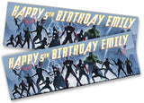 Personalised Birthday Banners Super Hero Design Children Kid Party Decoration 71