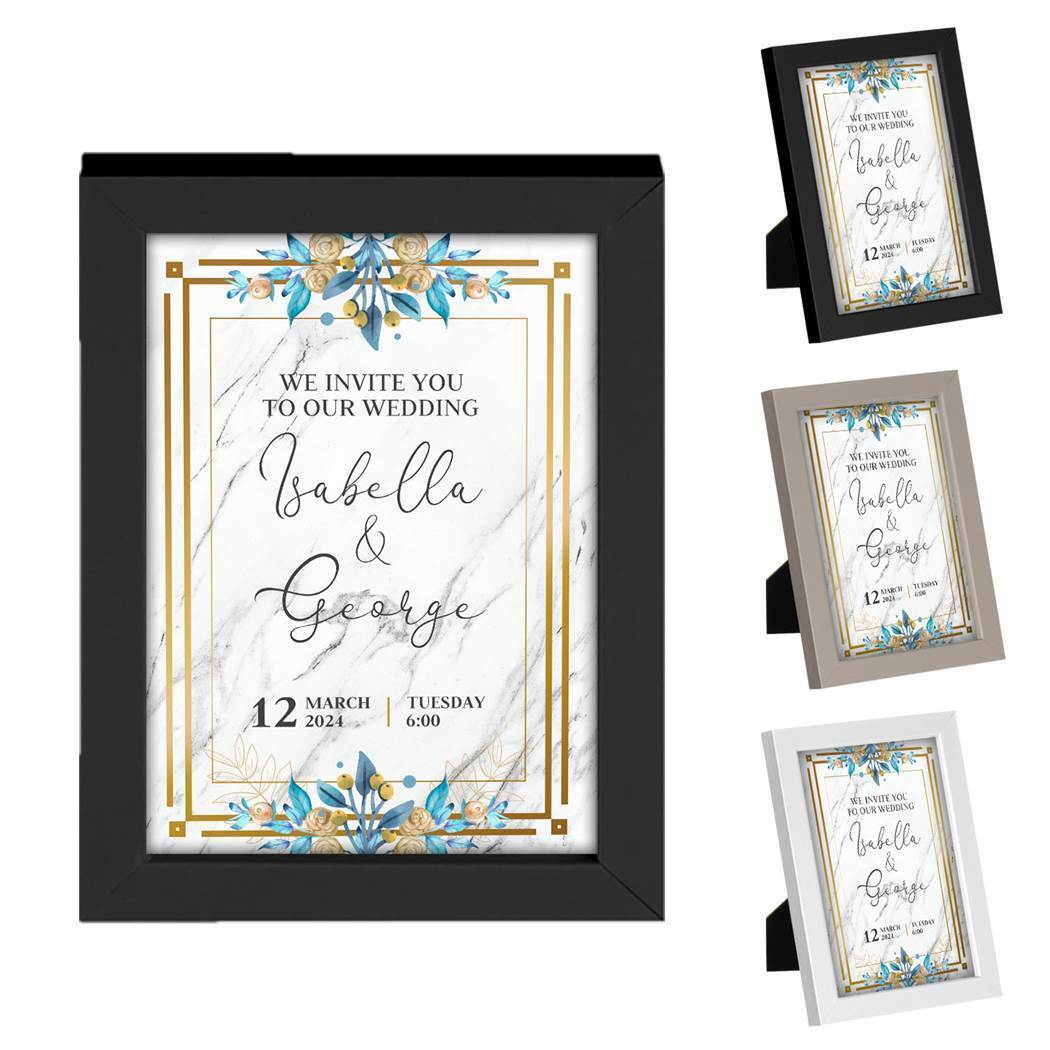 Personalised Anniversary Wooden Frames Any Image Name Wedding Gift Mr and Mrs 2