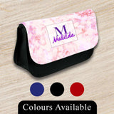 Personalised Pencil Case Marble Glitter Girls Boys Stationary Kids School Bag 18