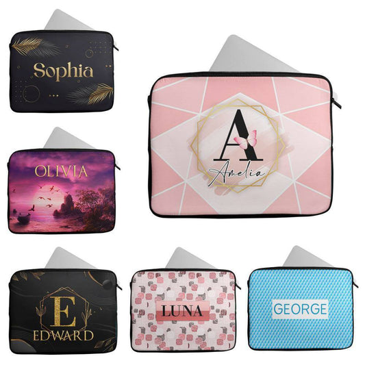 Personalised Any Name Abstract Design Laptop Case Sleeve Tablet Bag 86