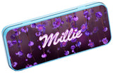 Personalised Any Name Floral Pencil Case Tin Children School Kids Stationary 33