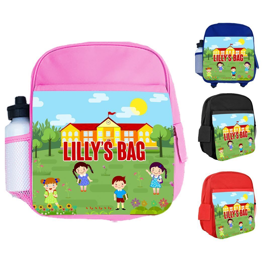 Personalised Kids Backpack Any Name Generic Design Boys Girls kid School Bag 53