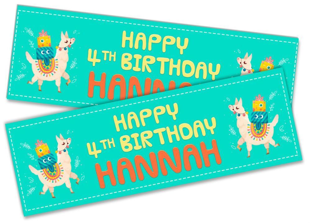 Personalised Birthday Banners Generic Design Children Kids Party Decoration 119