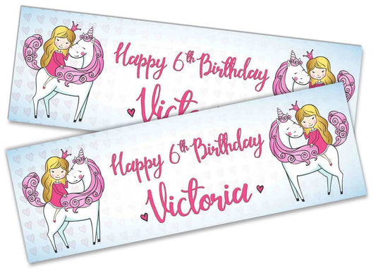Personalised Birthday Banners Generic Design Children Kids Party Decoration 144