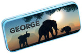 Personalised Any Name Animal Pencil Case Tin Children School Kids Stationary 8